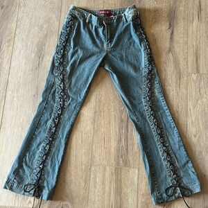 2000s lace up jeans sz 9